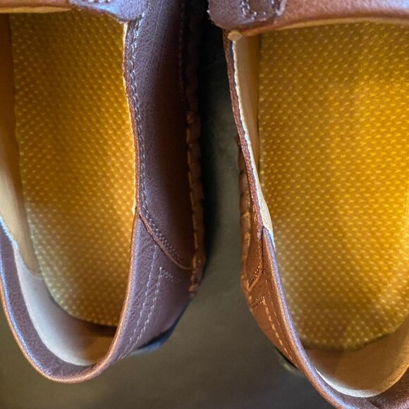 MEN'S BRAND NEW 100% Caoutchouc Leather Loafers EU SIZE 38 Brown. Hand Stitched - Picture 5 of 6